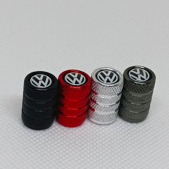 VOLKSWAGEN TIRE CAPS UNIVERSAL VALVE STEM CAP 4 PER PACK INCLUDED - Picture 1 of 5